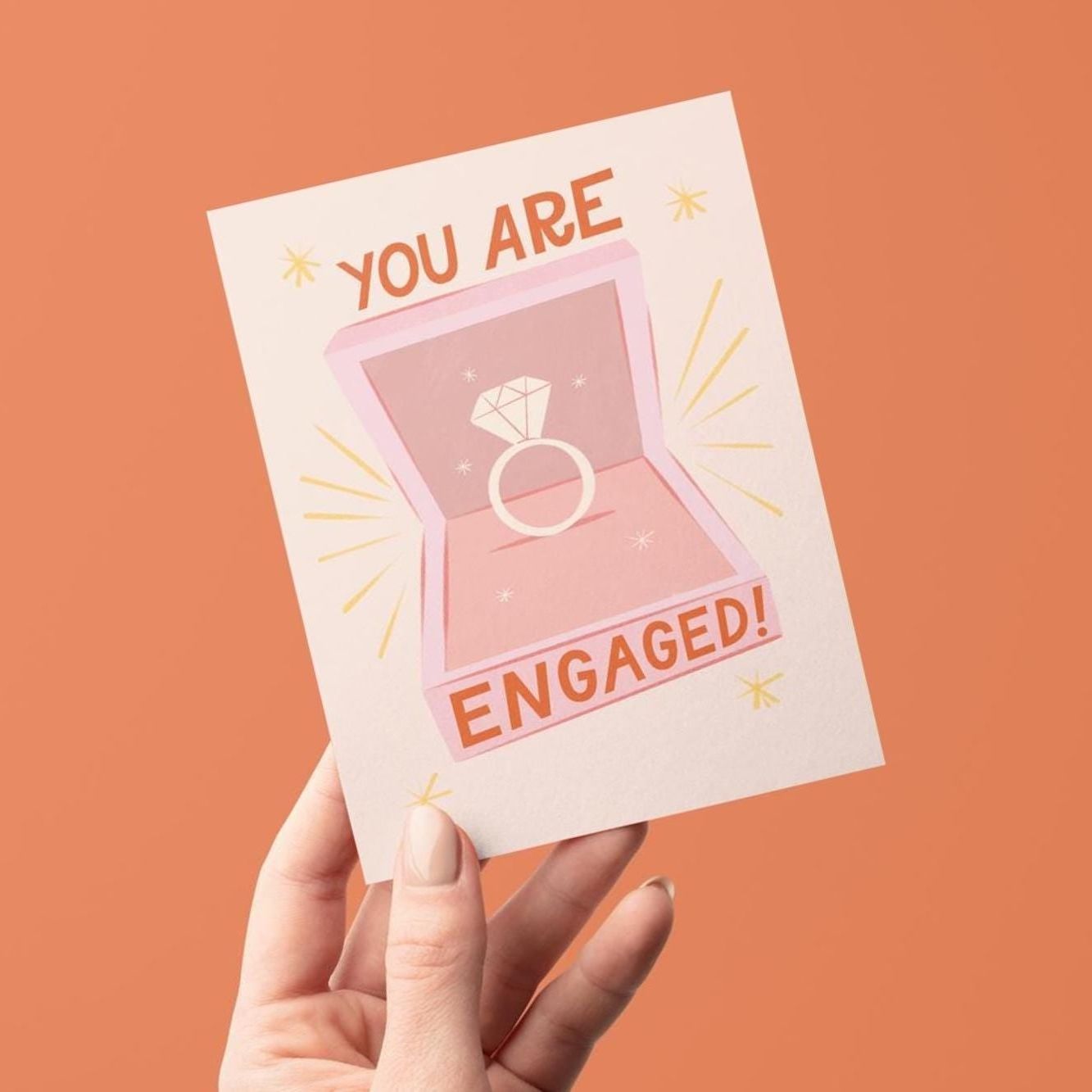 Diamond Engaged Ring Greeting Card