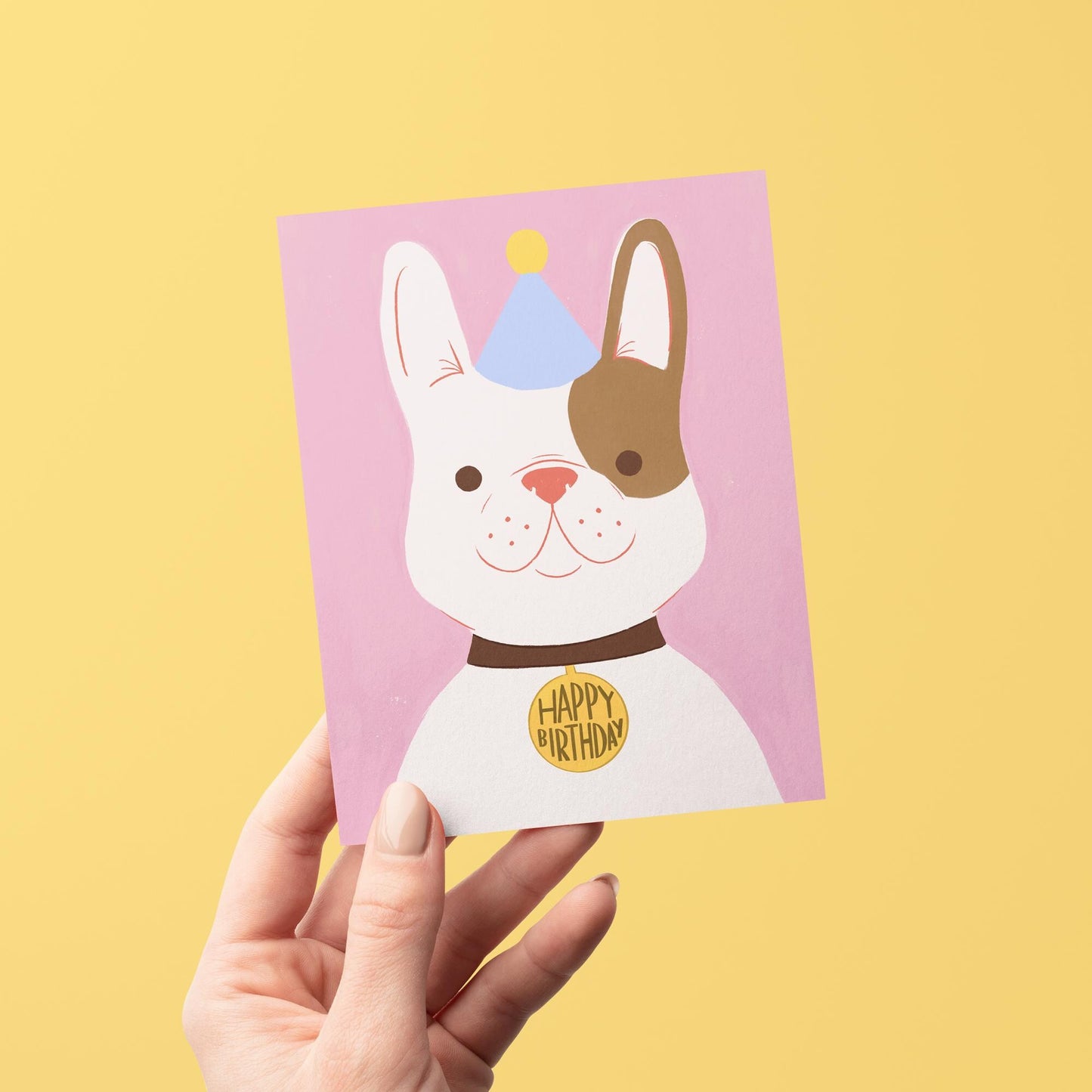 Happy Birthday Frenchie Dog Greeting Card