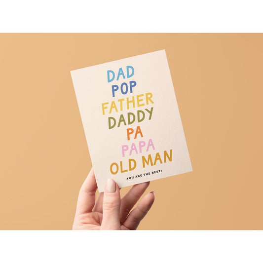 Colorful Words Father's Day Greeting Card