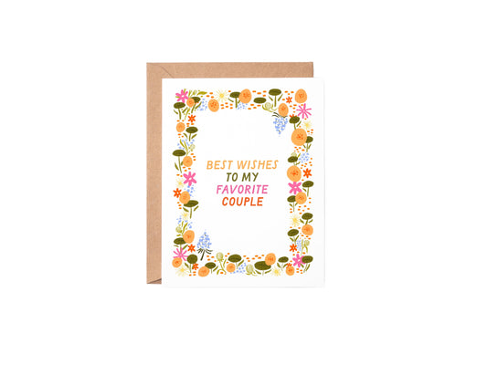 Greeting card with floral design and text on a white background