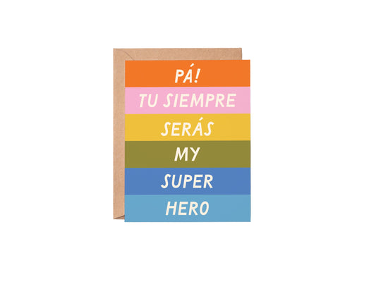 Colorful card with text on a white background