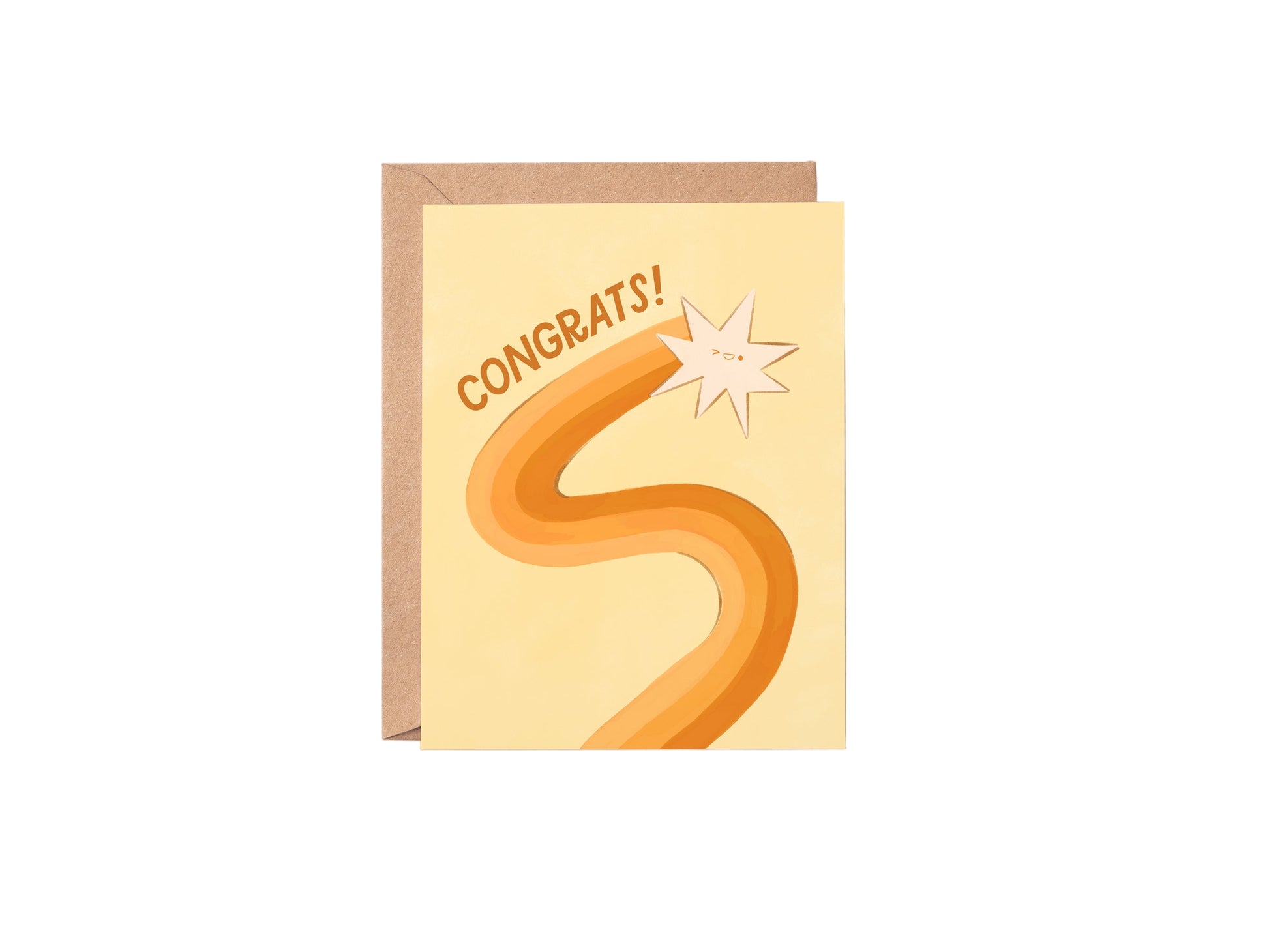 Greeting card with 'Congrats!' text and star design on a white background