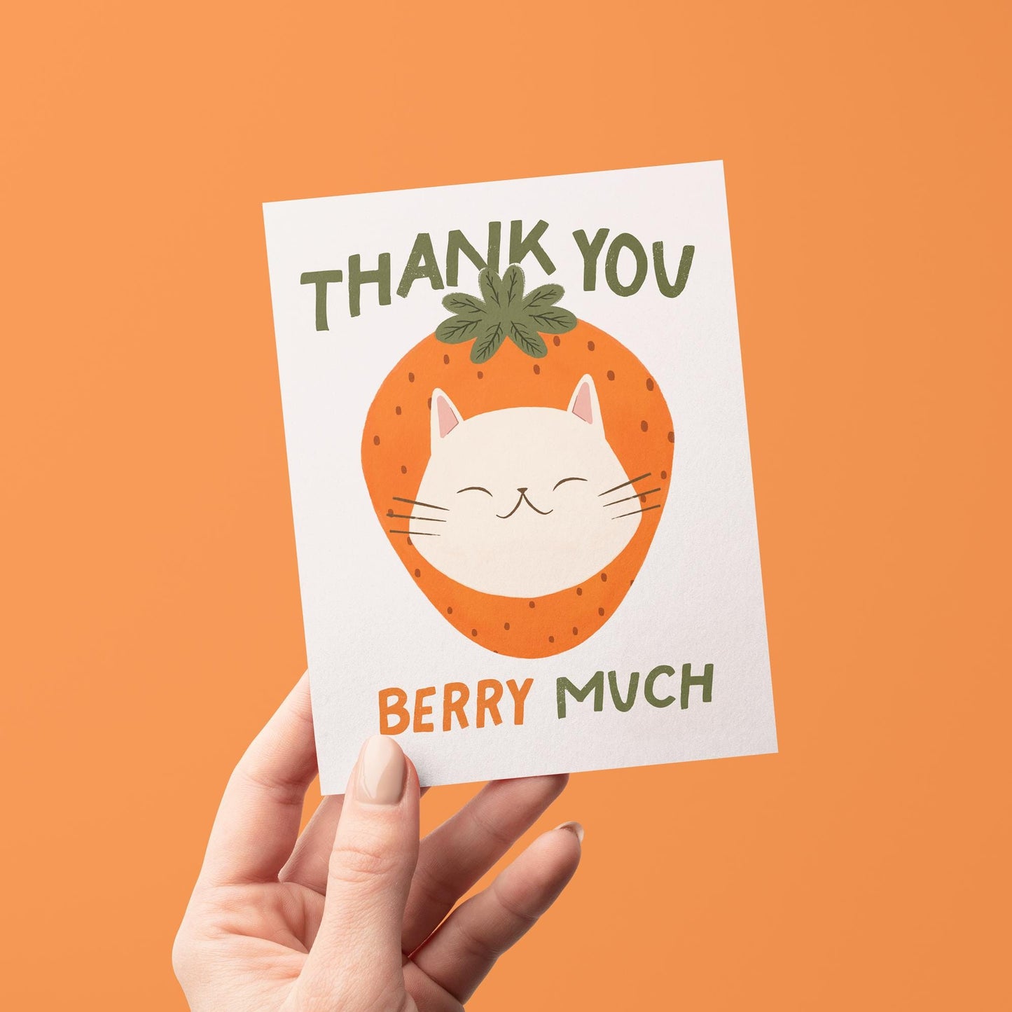 Cat Berry Much Thank You Greeting Card