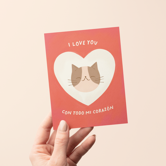 Te Amo Cat Spanish Greeting Card