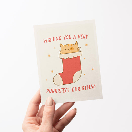 Christmas Cat Boot Greeting Card